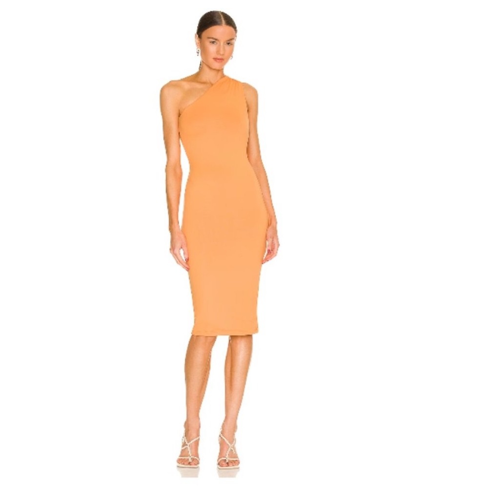 Alix NYC one shoulder midi dress in sorbet
